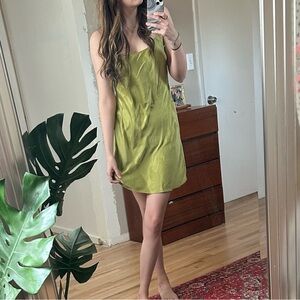 Victoria’s Secret | 100% Silk Green Slip Dress